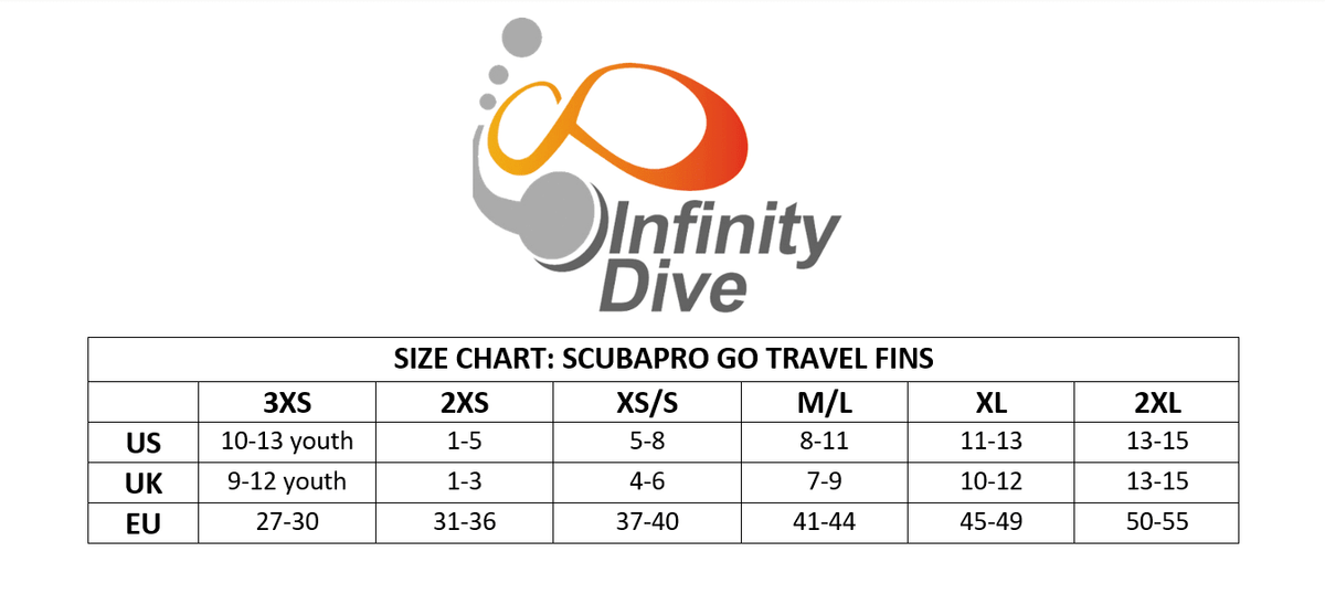 Scubapro Go Travel Fins with Coloured Bungee Strap - Scuba Dive or Snorkeling - Infinity DiveScubapro Go Travel Fins with Coloured Bungee Strap - Scuba Dive or SnorkelingScubapro
