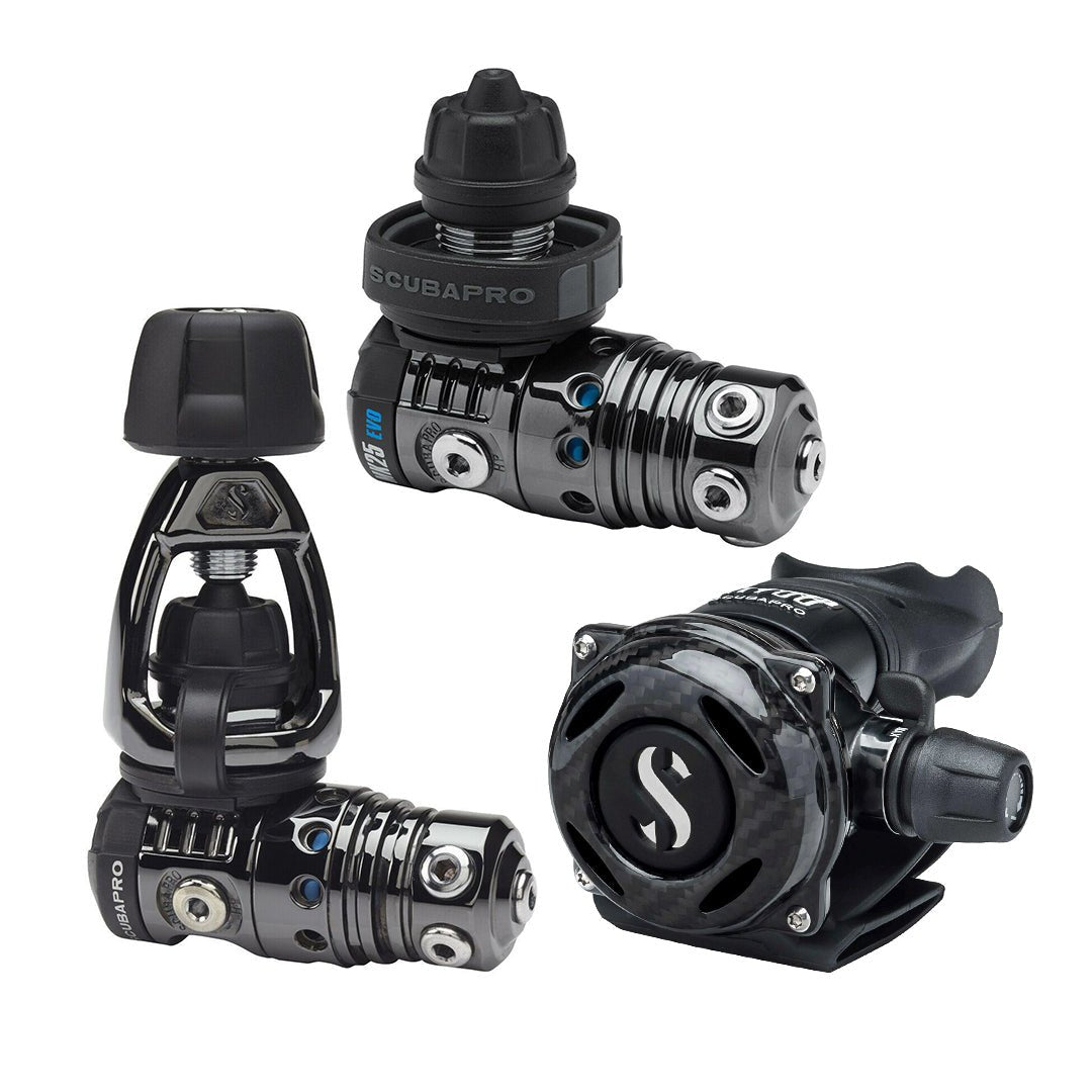 Scubapro MK25 Evo / A700 Carbon Black Tech Dive Regulator System - Infinity DiveScubapro MK25 Evo / A700 Carbon Black Tech Dive Regulator SystemScubapro