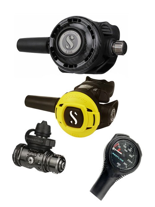 Scubapro Regulator Set: MK19 Evo Black Tech | G260 Carbon | Octopus + Free Cressi SPG - Infinity DiveScubapro Regulator Set: MK19 Evo Black Tech | G260 Carbon | Octopus + Free Cressi SPGScubapro