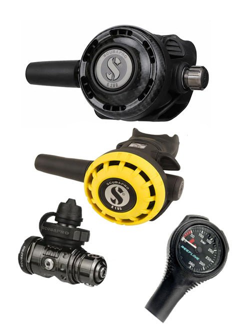 Scubapro Regulator Set: MK19 Evo Black Tech | G260 Carbon | Octopus + Free Cressi SPG - Infinity DiveScubapro Regulator Set: MK19 Evo Black Tech | G260 Carbon | Octopus + Free Cressi SPGScubapro