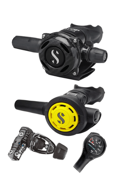 Scubapro Regulator Set: MK25 Evo Black Tech | A700 Carbon | Octopus + Free Cressi SPG - Infinity DiveScubapro Regulator Set: MK25 Evo Black Tech | A700 Carbon | Octopus + Free Cressi SPGScubapro