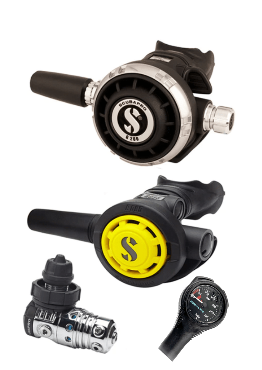 Scubapro Regulator Set: MK25 Evo | G260 | Octopus + Free Cressi SPG - Infinity DiveScubapro Regulator Set: MK25 Evo | G260 | Octopus + Free Cressi SPGScubapro