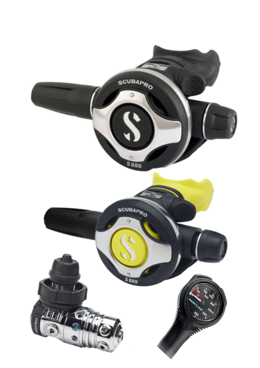 Scubapro Regulator Set: MK25 Evo | S600 | Octopus + Free Cressi SPG - Infinity DiveScubapro Regulator Set: MK25 Evo | S600 | Octopus + Free Cressi SPGScubapro