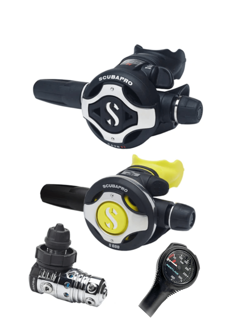 Scubapro Regulator Set: MK25 Evo | S620Ti | Octopus + Free Cressi SPG - Infinity DiveScubapro Regulator Set: MK25 Evo | S620Ti | Octopus + Free Cressi SPGScubapro