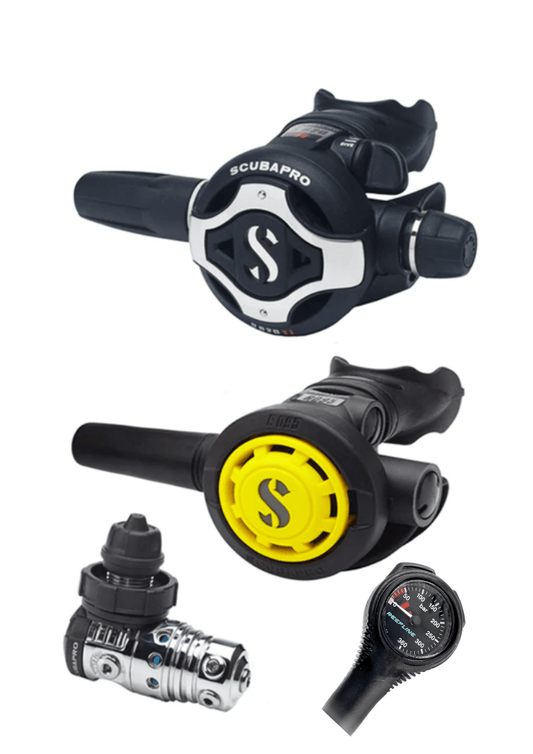 Scubapro Regulator Set: MK25 Evo | S620Ti | Octopus + Free Cressi SPG - Infinity DiveScubapro Regulator Set: MK25 Evo | S620Ti | Octopus + Free Cressi SPGScubapro